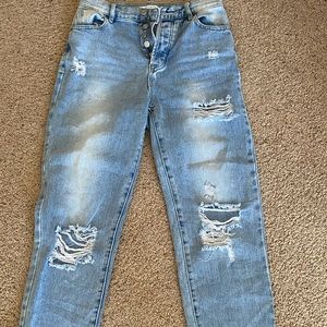 PacSun Light Blue Distressed Flare Jeans